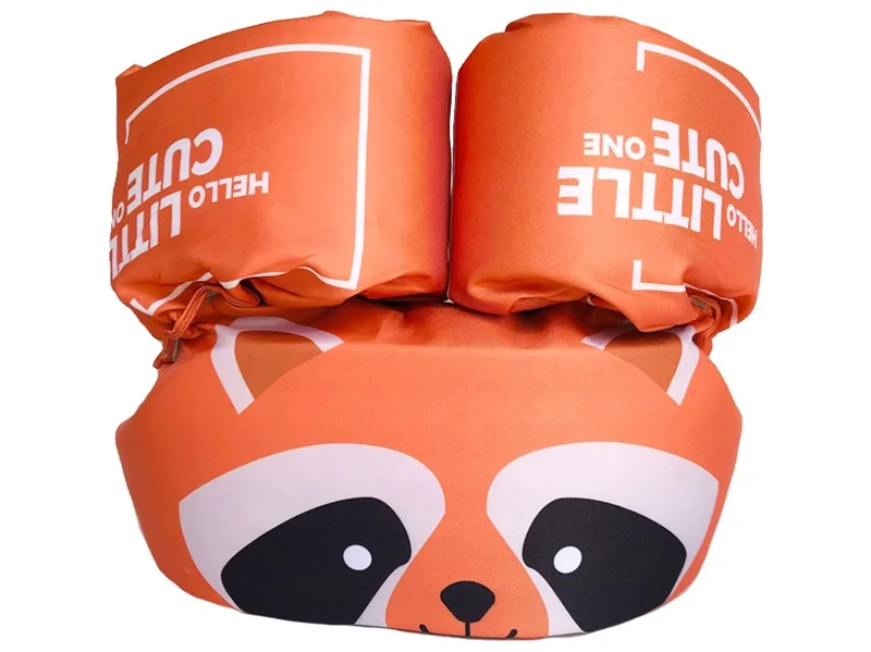 Raccoon Кронштейн для малышей, кольца, Детская жизнь спасательный жилет, куртка, детская лужа, джемпер, купальный костюм для мальчиков, пена, плавательные кольца для девочек, бассейн, плавающий, вода, лодка - Цвет: Raccoon