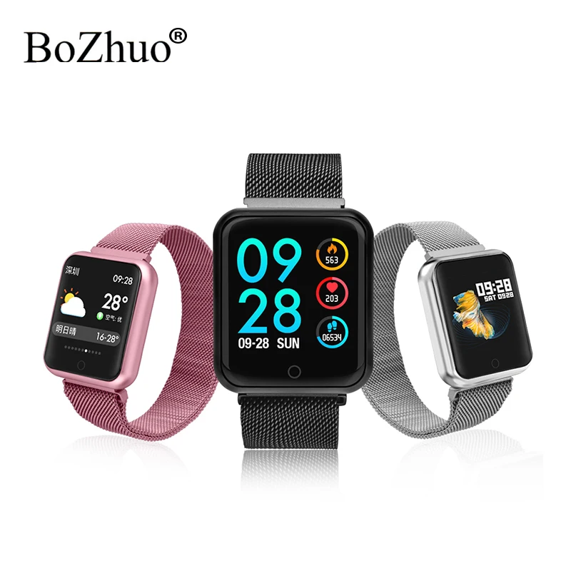 Умные часы P68 с Bluetooth для мужчин и женщин 1 3 дюймовый IPS экран одним сенсорным