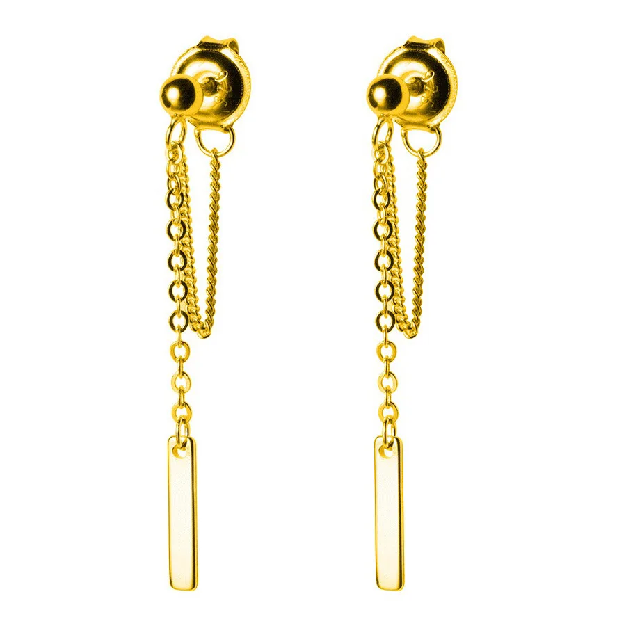 Gold Trusta, 925 пробы, серебряные серьги-гвоздики, соединенная цепочка, модное ювелирное изделие на день рождения дочери, подарок, хорошее ювелирное изделие DS1434 - Окраска металла: Gold