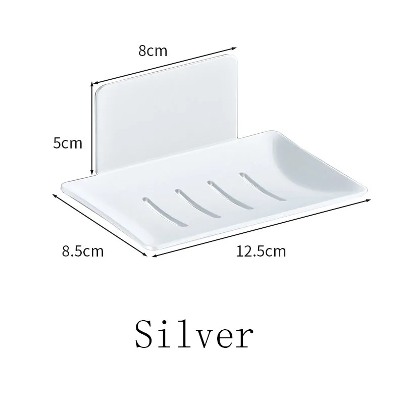 

No Drilling Black 3M Paste Bathroom Shelf Soap Dish Box Holder Drain Basket Storage Rack Wall Mounted Toilet Kitchen Accessories