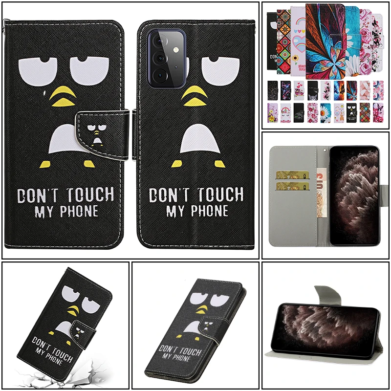 

Colorful Flip Leather Phone Case For Samsung Galaxy A72 A53 A52 A42 A33 A32 A22 A13 A12 A03S A02S 5G Magnetic Wallet Cover Bags