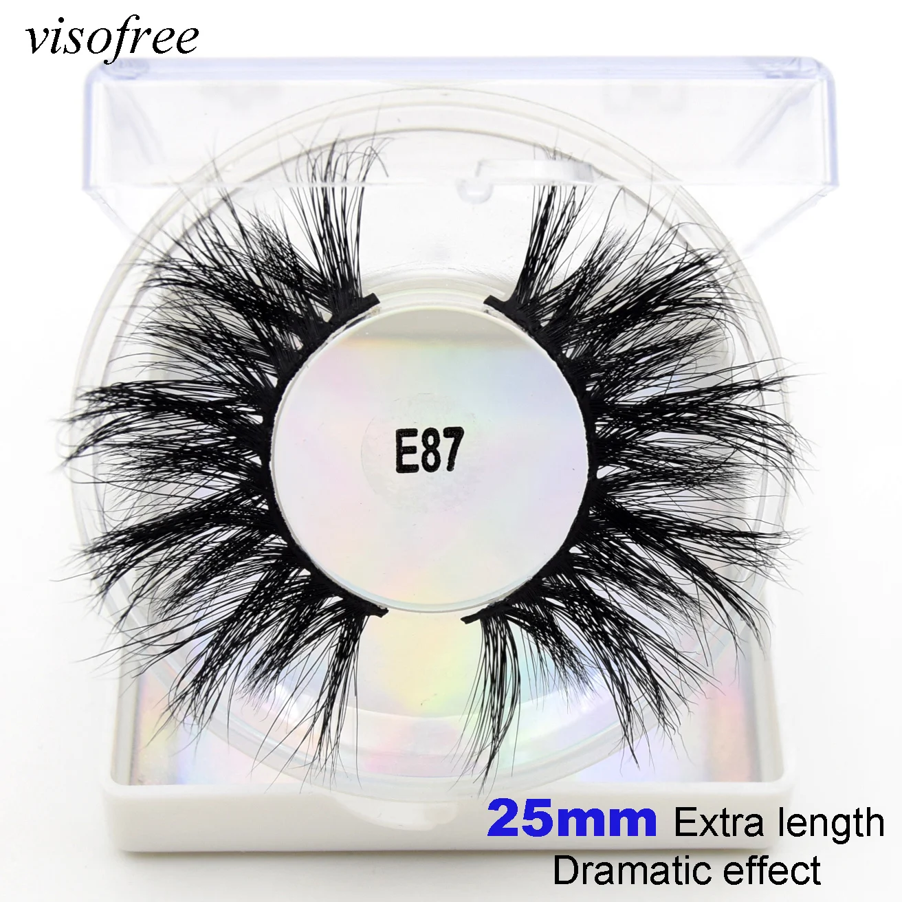 

Visofree 5D Eyelashes 25mm Lashes Dramatic Volume Eyelashes Crisscross False Eyelashes Cruelty Free Real Mink Eyelashes E87