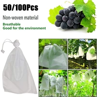 50100 pcs grape protection bags non woven fabric anti bird insect protective cover with drawstring for fruit flower vegetable