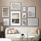 Настенная картина в скандинавском стиле с изображением природного пейзажа, настенная живопись, Современные Абстрактные Художественные постеры и принты для общежития, домашний декор