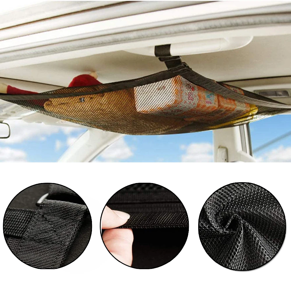 

Car Ceiling Storage Net Pocket Car Trunk Storage Pouch Sundries Organizer Car Roof Cargo Interior Storage Bag Hanging Net Bag