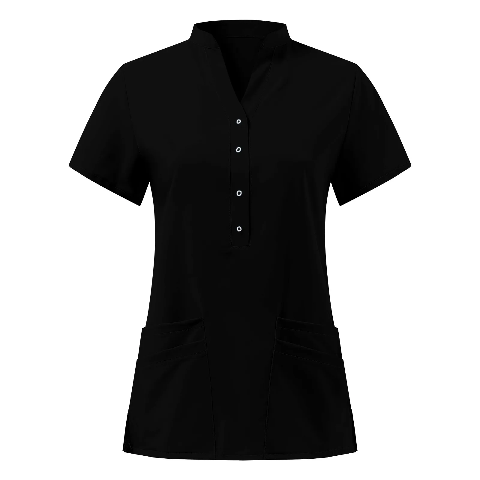 Женская униформа медсестры топ с коротким рукавом и V-образным вырезом на