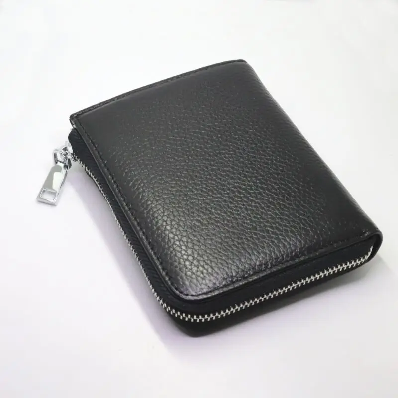 100% Genuine Leather Men's Zipper Wallet Bilfold RFID Blocking ID Card Money Clip Clutch Holder | Багаж и сумки