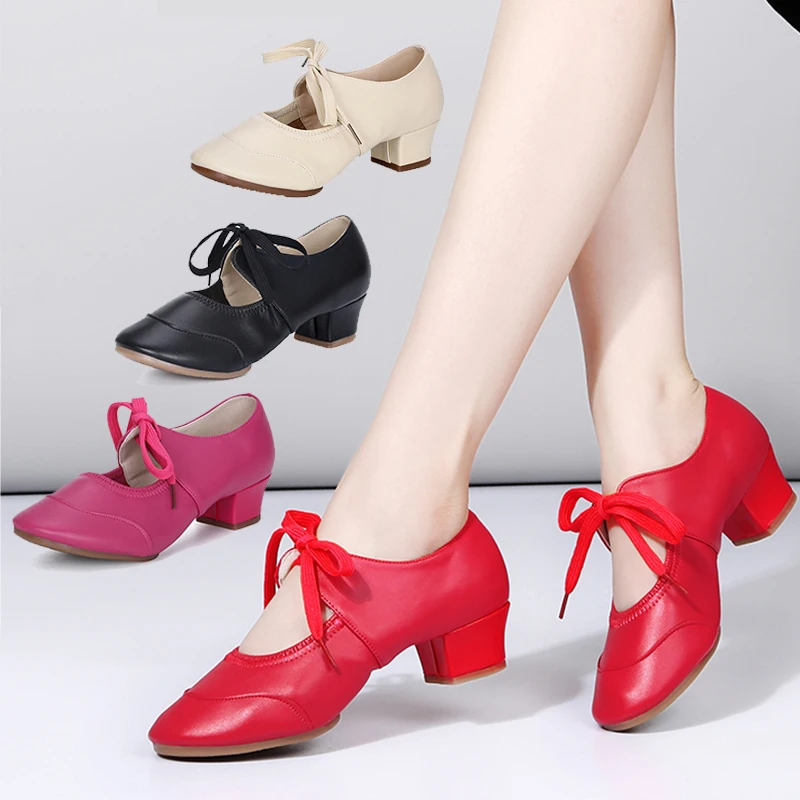 

HIPPOSEUS танцевальная обувь; Женские туфли-современный Танго; Обувь для латинских бальных танцев женская обувь на низком каблуке; Мягкие туфли ...