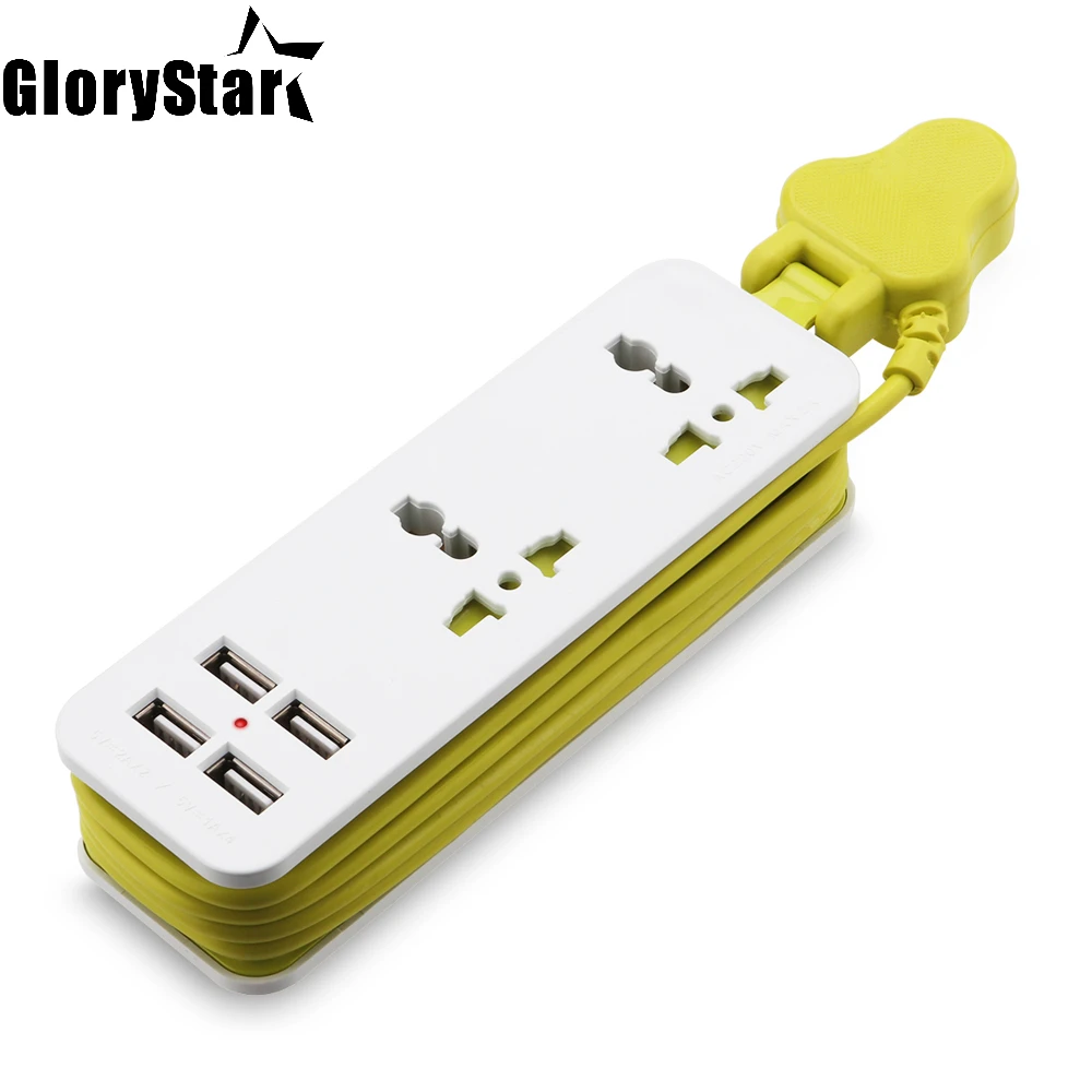 Штепсельная Вилка британского стандарта 4 USB удлинитель розетка Портативный