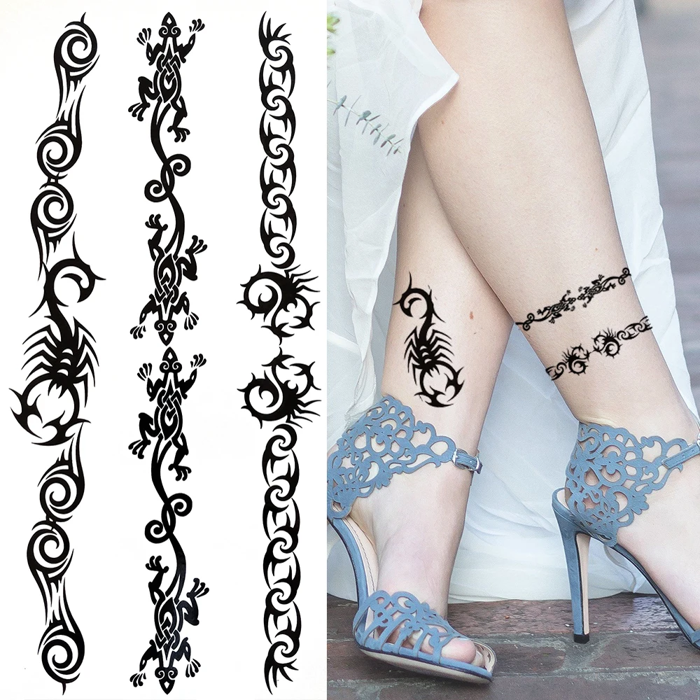 Реалистичная Татуировка в виде дракона наклейка для мужчин детей индийская