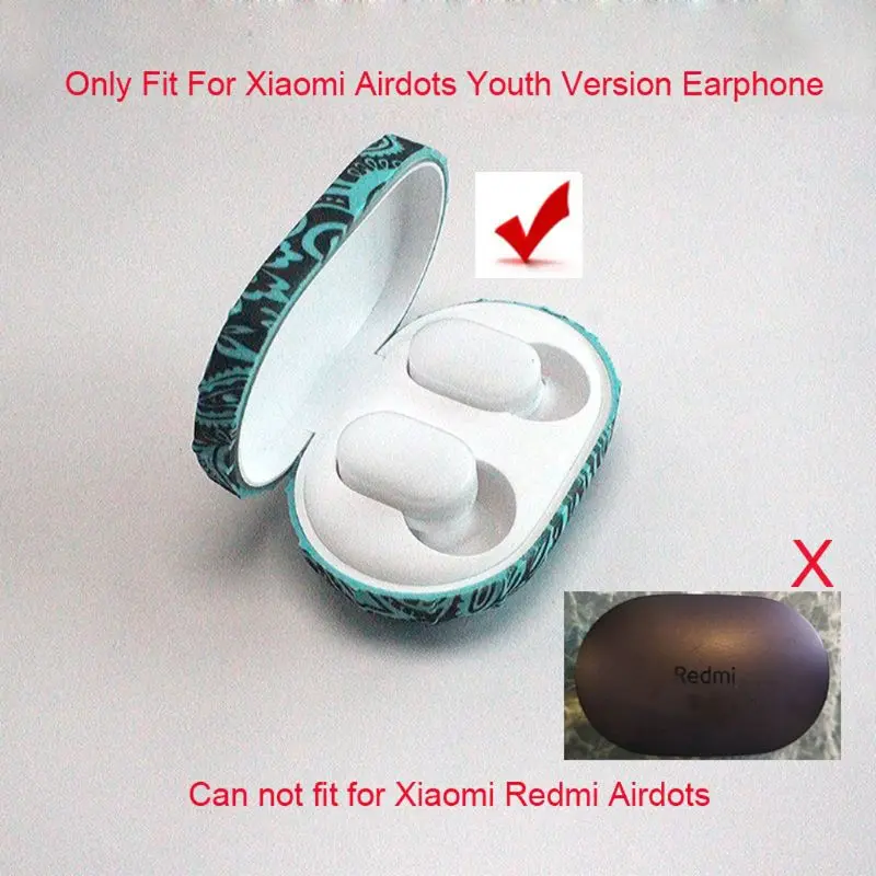 

New Beautiful Pattern Silicone Case Protective Cover for xiaomi Airdots TWS Bluetooth Earphone Youth Version Headset
