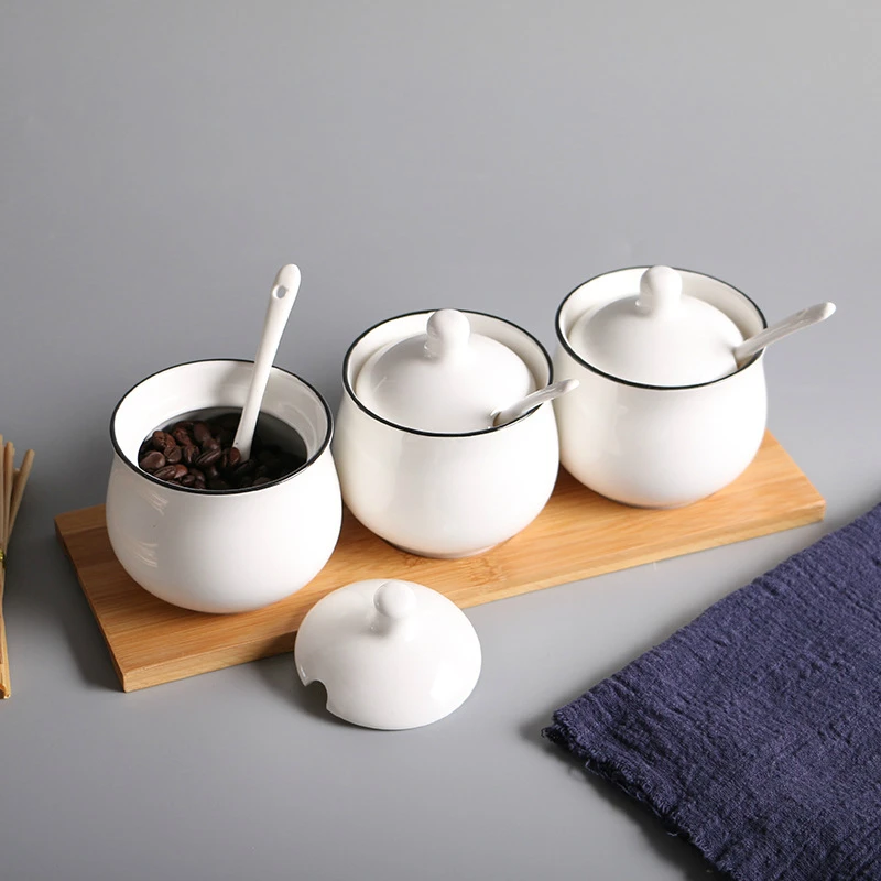 Креативная керамическая коробка для приправ домашняя фотография набор бутылок с