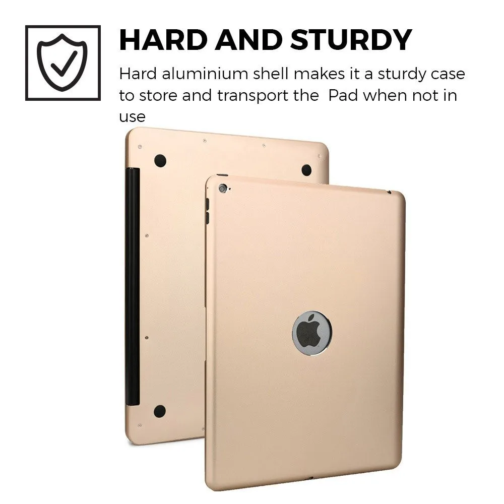 Для iPad Pro 12,9 Bluetooth клавиатура чехол для iPad Mini, Алюминий клавиатура крышка корпуса Folio+ 5600 с зарядным устройством для внешнего Батарея+ 7 цветов с подсветкой