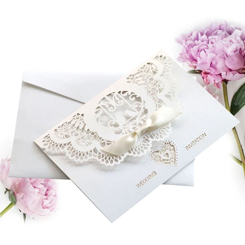 (10 шт./лот) Европейская свадебная Лазерная полая штамповка поздравительная