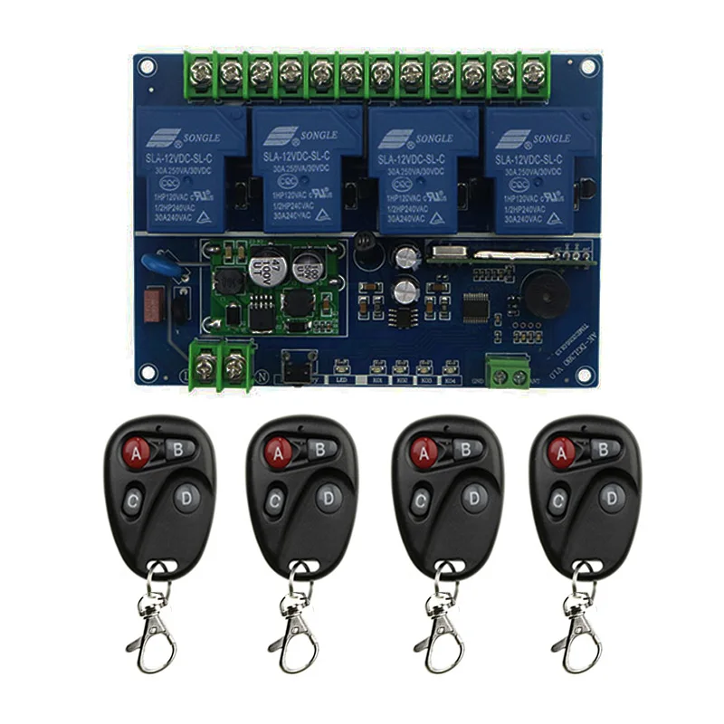 DC12V 24V 36V 48V 30A 4CH РФ беспроводной переключатель системы дистанционного управления