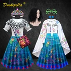 Детское платье с изображением листьев лотоса и бабочек, на возраст 2-12 лет