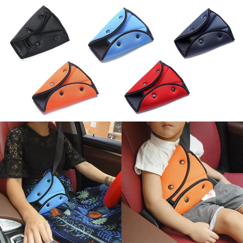 

2 Pcs Car Child Seat Belt Fixator Triangle Harness Strap Adjuster Safety Cover X5XE