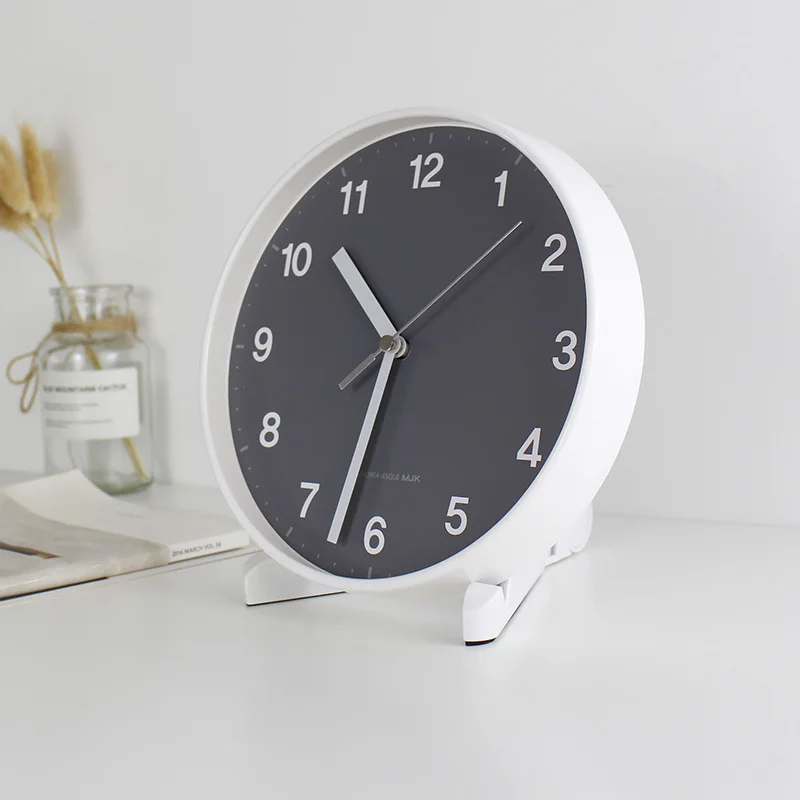 

Creative Alarm Clock Modern Art Nordic Simple Bedroom Desk Clock Digital Silent Desktop Office Despertador Table Clocks DA60ZZ