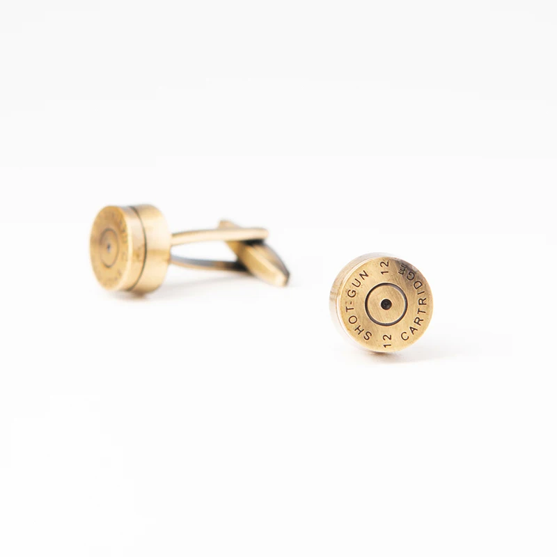 

Novelty Bronze Bullet Cufflinks for Mens French Shirt High Quality Round Cuff Buttons For Wedding Business Party Jewelry