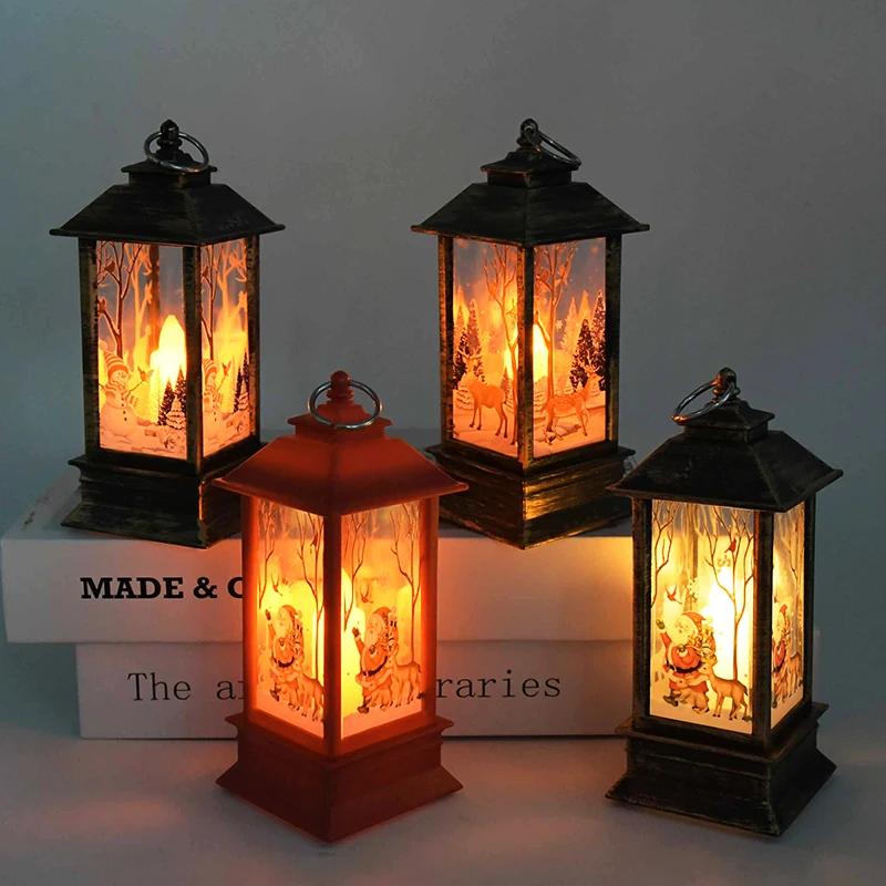 1 шт. портативный Рождественский винтажный светодиодный фонарь в форме