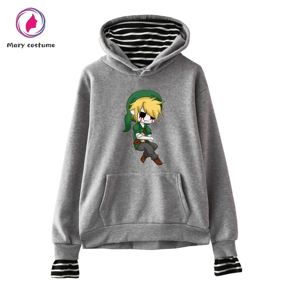 Толстовка в страшном стиле с имитацией двух хлопковых капюшонов Мужская модная