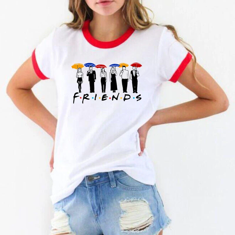 2021 с надписью ТВ шоу Friends (друзья футболка для женщин Графический Футболка Femme 2
