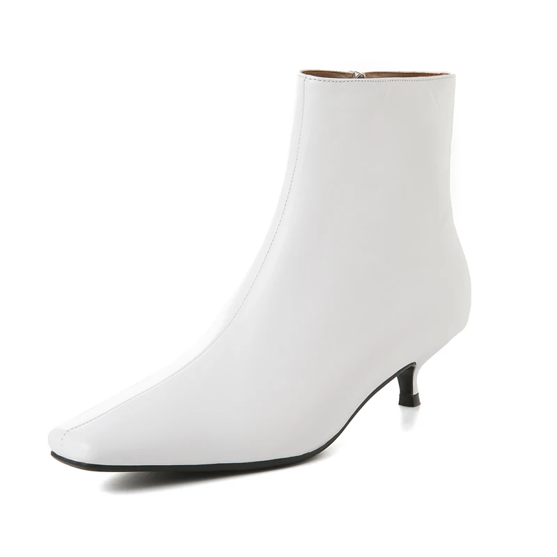 Новинка Сезон весна-осень Женские ботильоны из натуральной кожи на молнии