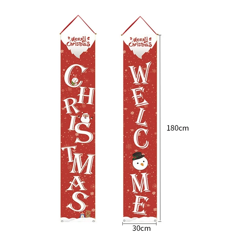 

Christmas Door Curtain Couplet Holiday Outdoor Decoration Door Couplet Christmas Hanging Flag Banner