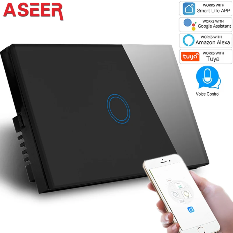 Сенсорный настенный светильник ASEER 1Gang Wi Fi панель переключателей 600 Вт 110 240 В