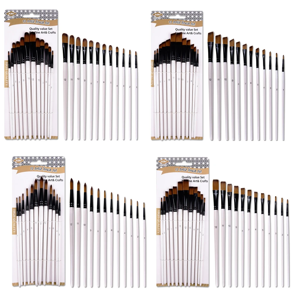 12 шт./компл. нейлоновая деталь многофункциональная кисть для рисования