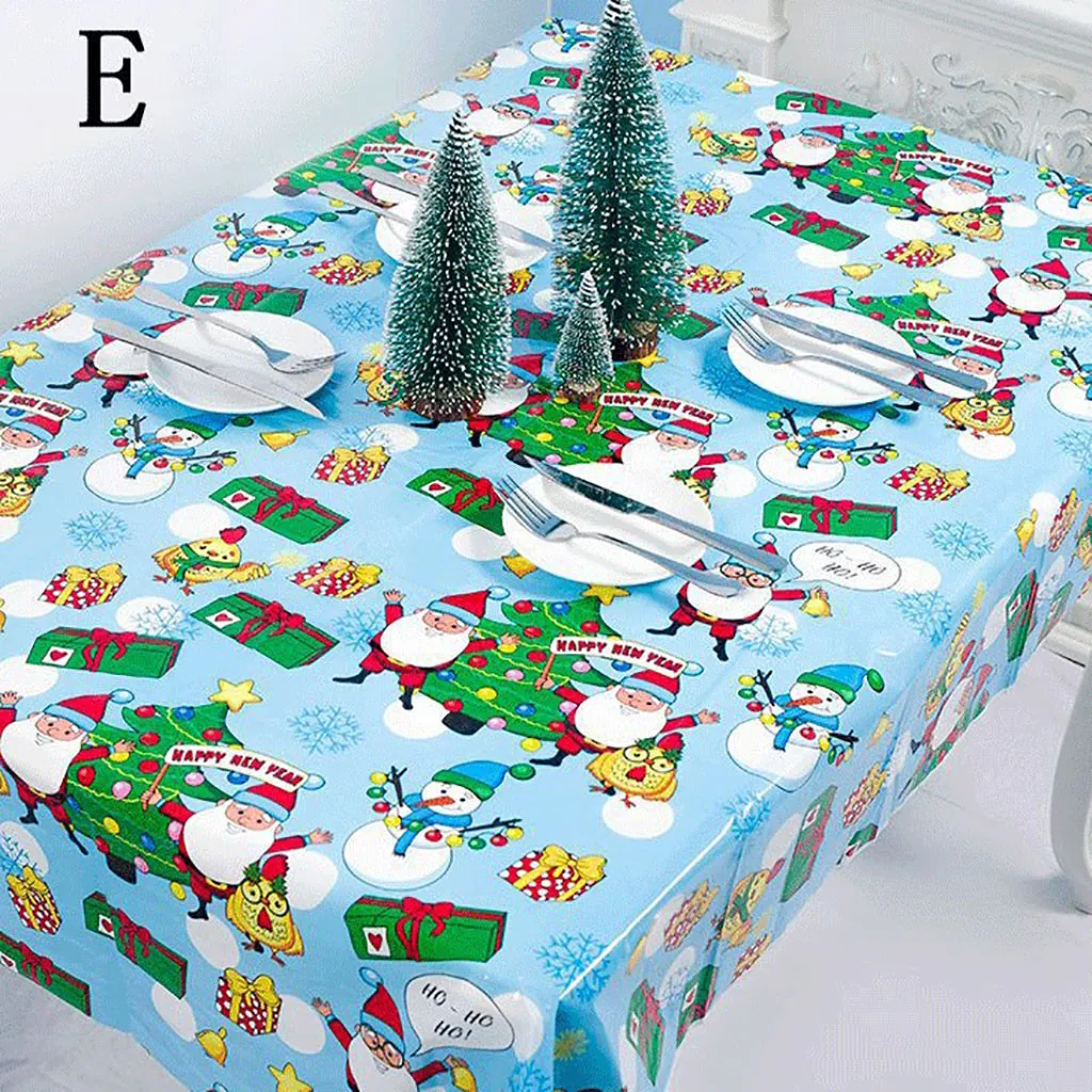 Одноразовая скатерть креативная ПВХ водонепроницаемая рождественские
