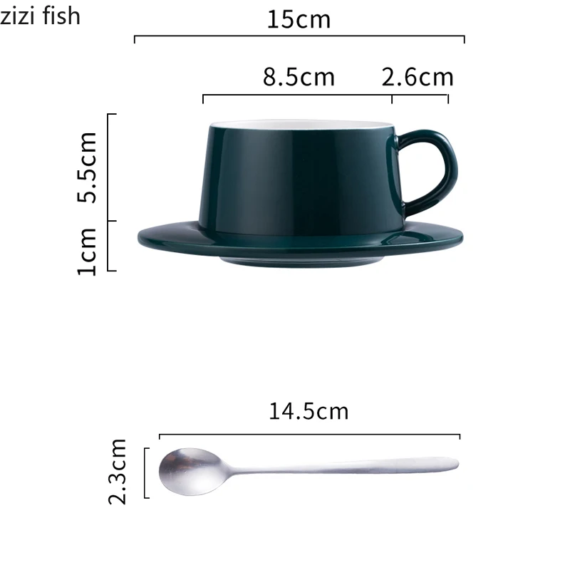 Керамическая кофейная кружка ложка набор для домашнего интерьера блюдце чашка