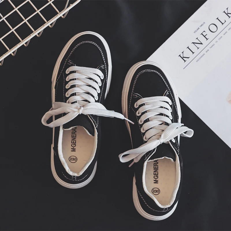 M.GENERAL Новинка 2019 года Осенняя обувь Цвет черный белый синий парусиновая женские