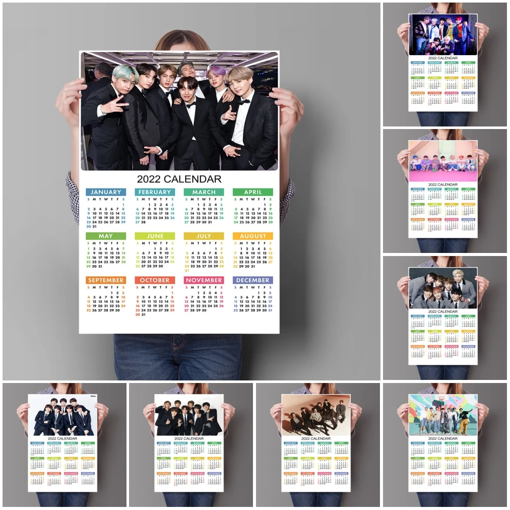 Новинка 2022 плакат с календарем южнокорейский мальчик группы Bts современный стиль