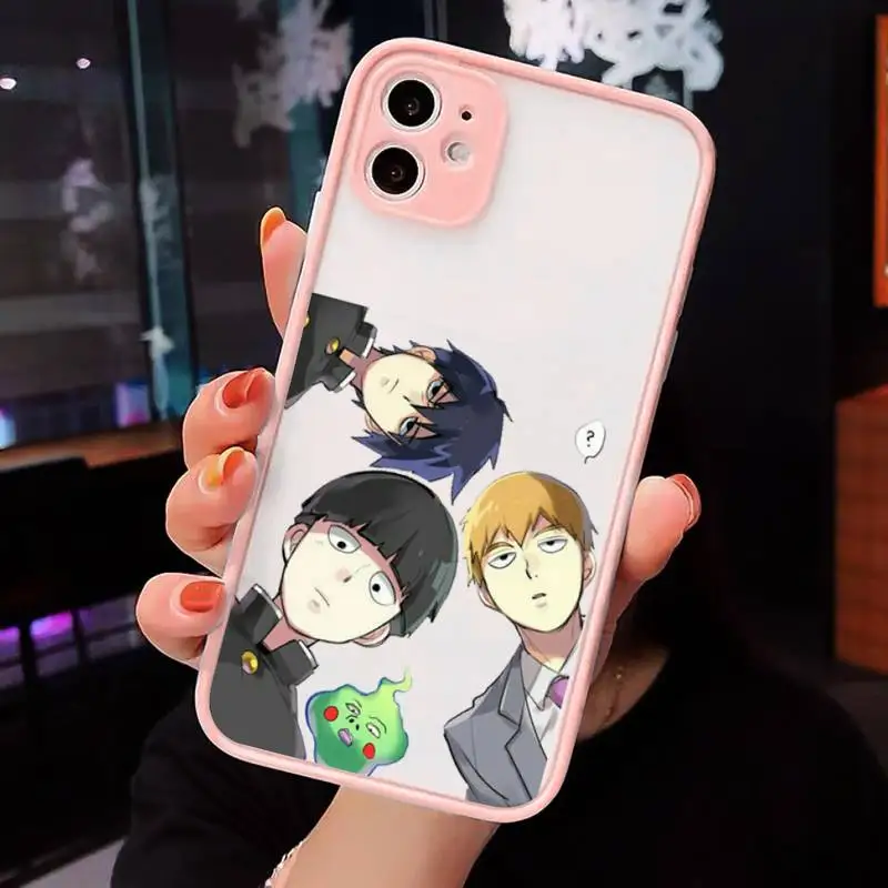 

Mob Psycho 100 anime luxury Phone Cases funda matte transparent For iphone 7 8 11 12 plus mini x xs xr pro max cover