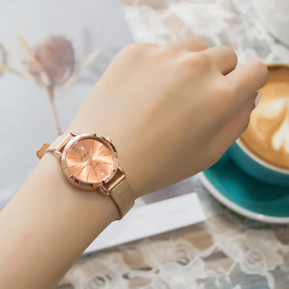 

Women Lady Girl Student Wrist Quartz Watch Alloy Strap Portable Round Casual Birthday Gift