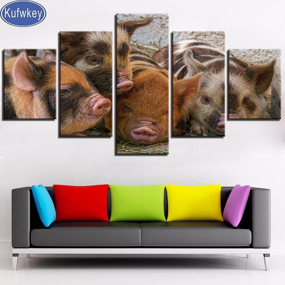 Четыре симпатичных свинки 5d &quotсделай сам&quot для ручной алмазной росписи 5 штук