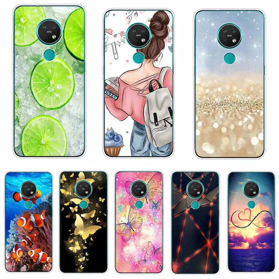 Чехол для Nokia 7 2 мягкий бампер силиконовый чехол телефона с цветами | Мобильные