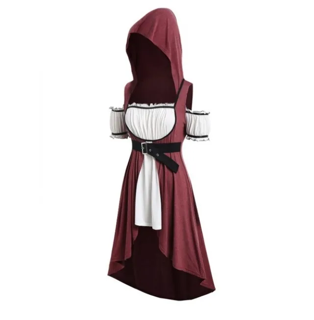 Мини-юбка женская средневековая с коротким рукавом винтажная туника поясом в