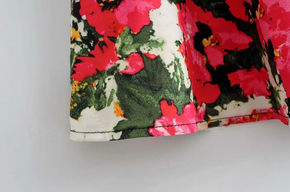 New 2020 Women bohemian red floral print casual slim skirt faldas mujer lady side zipper vestidos chic flare style QUN592 | Женская