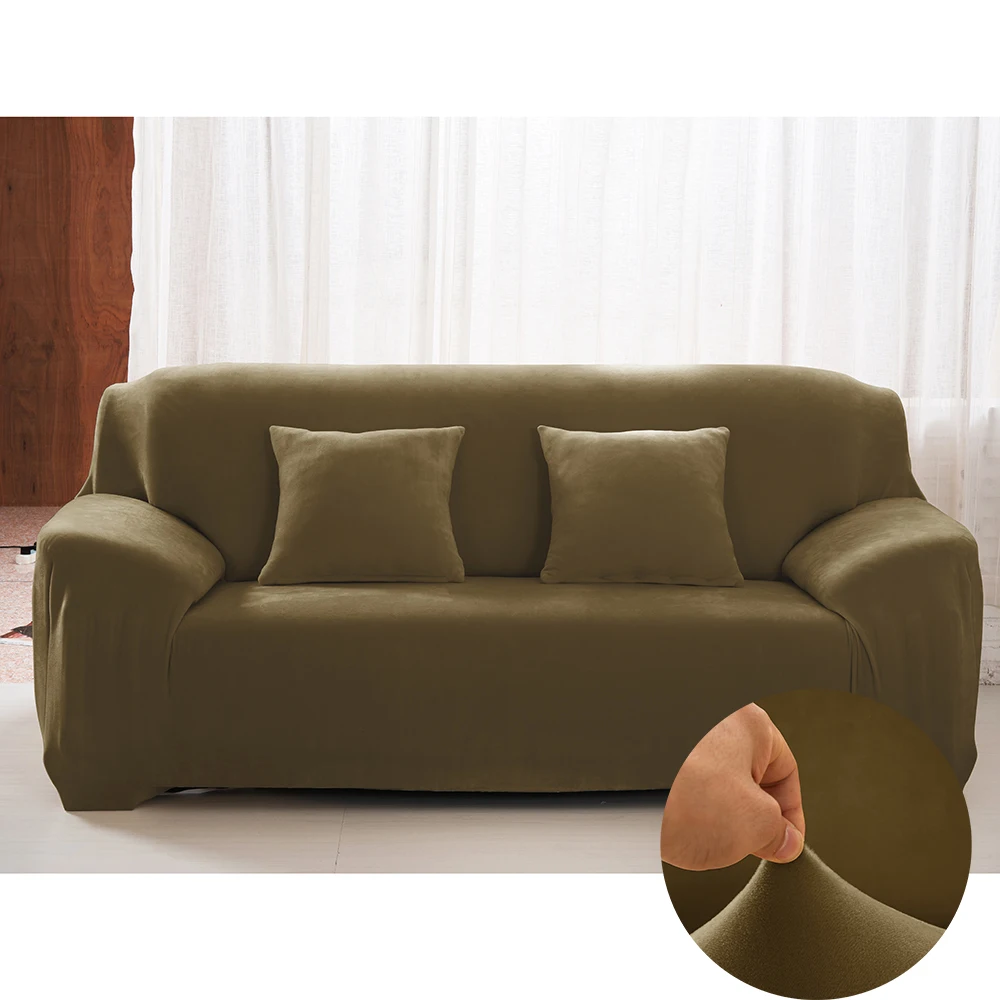 Navy Green Плюшевые утепленные чехлы для диванов подушка для гостиной угловой эластичный диванные покрывала одеяла секционный Чехол Декор 1/2/3/4 местный - Цвет: Navy Green