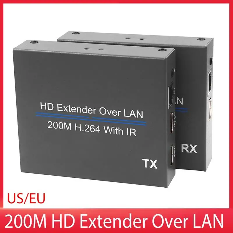 

200M HD Extender Over UTP CAT5e/6 Rj45 LAN Network Support 1080p with IR Extension HDMI-Compatible Splitter Transmitter Receiver