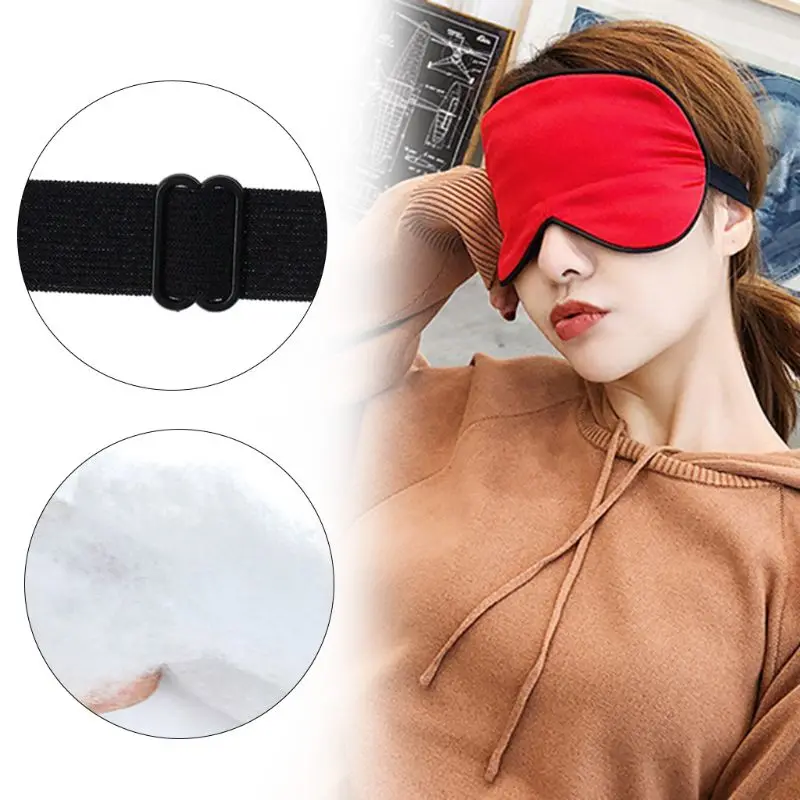 

Portable Faux Silk Sleep Eye Mask Solid Color Adjustable Strap Ice Gel Cold Pack Cool Compress Travel Rest Blindfold Eyeshade