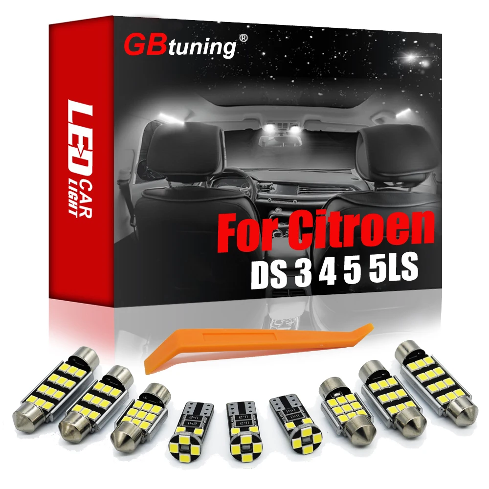 

Комплект светильников GBtuning светодиодная интерьерная с Canbus для Citroen DS 3, 4, 5, 5LS, DS3, DS4, DS, 5LS, купольная лампа для чтения в багажнике автомобиля