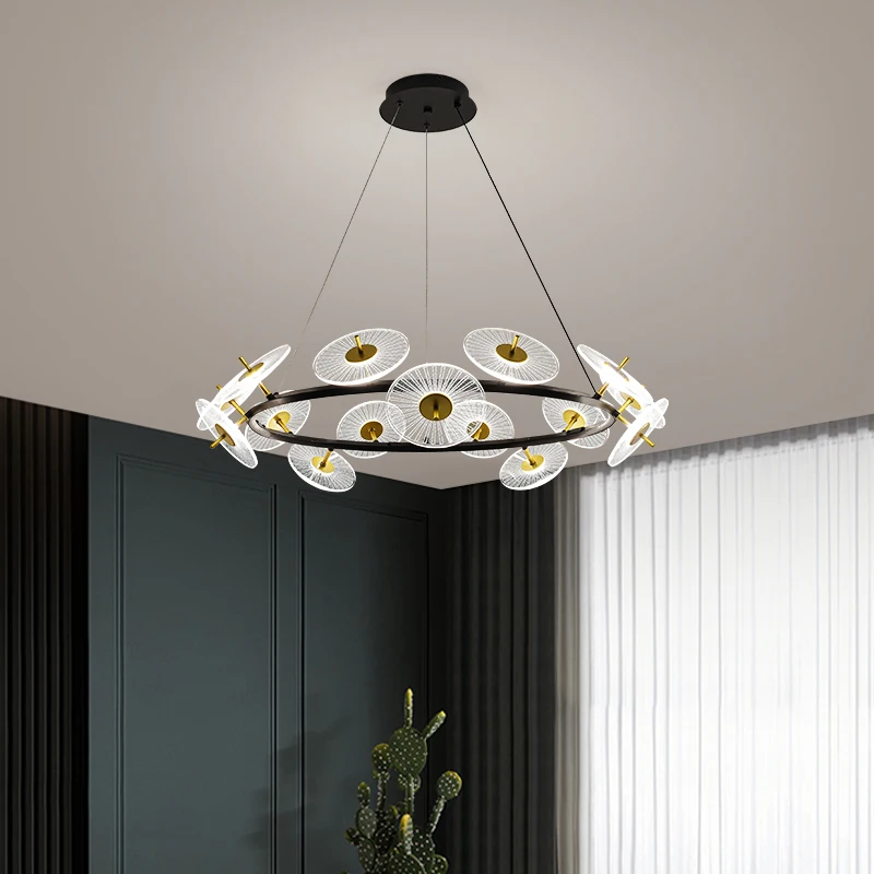 

Lustre Modern Pendant Light LED Decoration For Living Room Dining Room Foyer Kitchen Restaurant Chandelier Lamp Acrylic Fixture