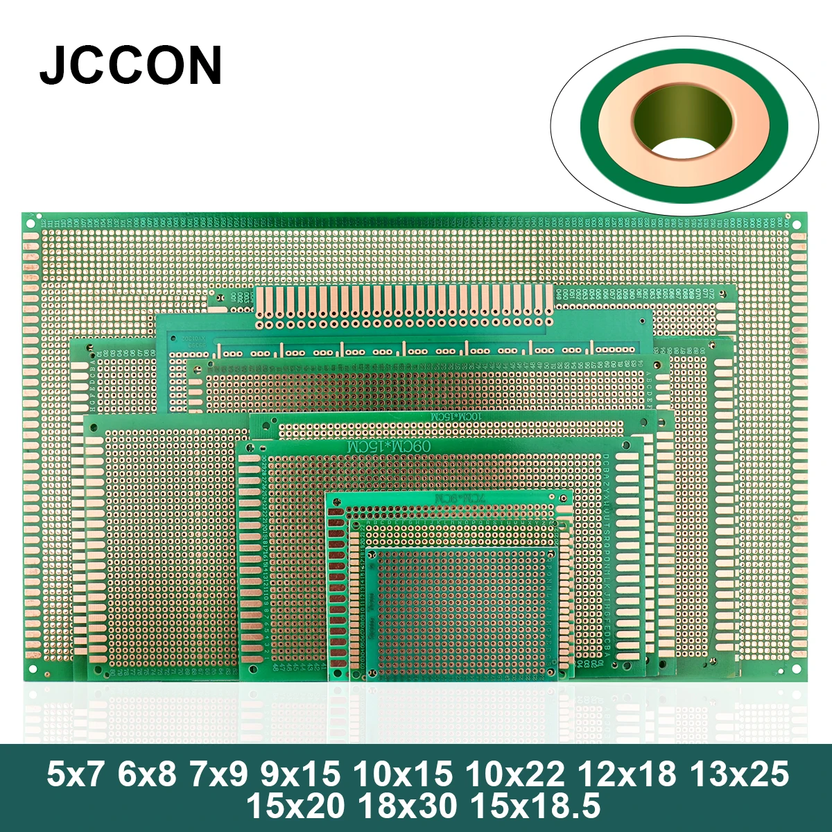 

2Pcs PCB Prototype Board Circuit Protoboard Universal DIY Single Hole Soldering Plate 5x7 6x8 7x9 9x15 10x15 10x22 12x18 cm