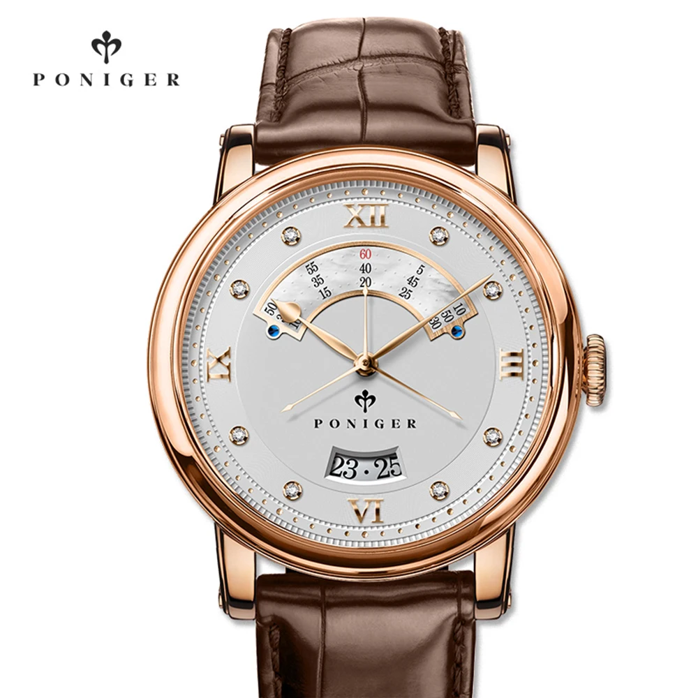 

Poniger Switzerland Luxury Brand Men Watch For Seagull Movement Business Male Wrist Watch Leather Waterproof erkek kol saati
