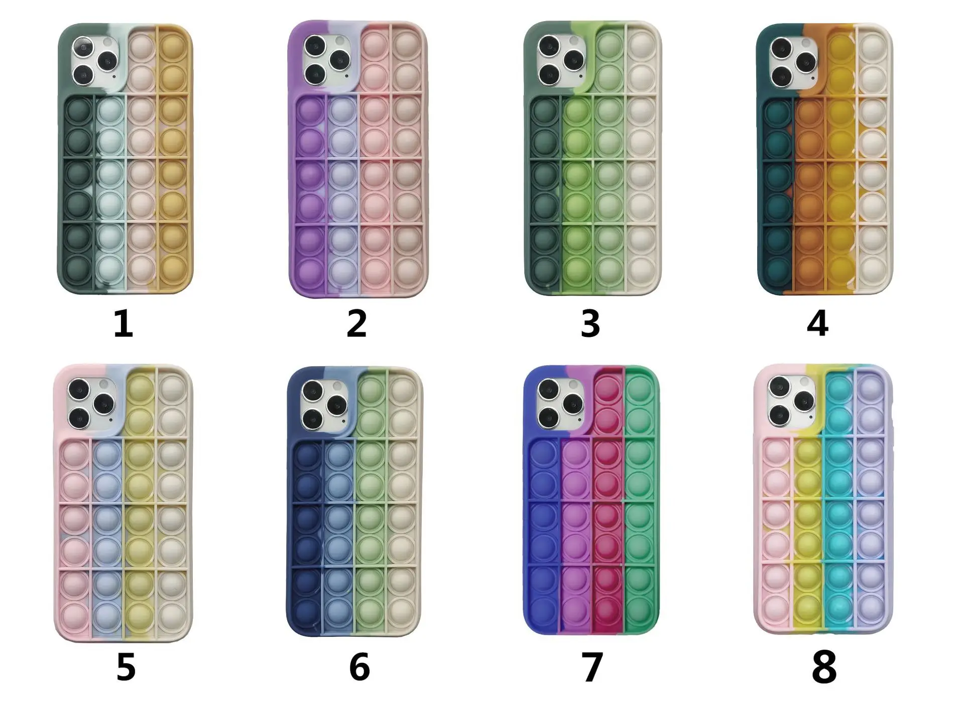 

Help Stress Reliever Fidget Toy Push Pop Bubble Protecive Phone Case For iPhone7 8,XS,XS Max,XR,11pro,12,12Pro 12Max Multi-color