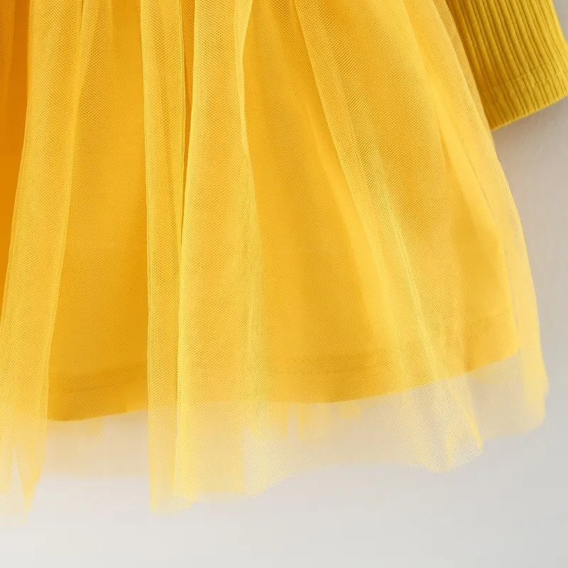 Платье для малышей с длинными рукавами и рисунком кролика платье маленьких