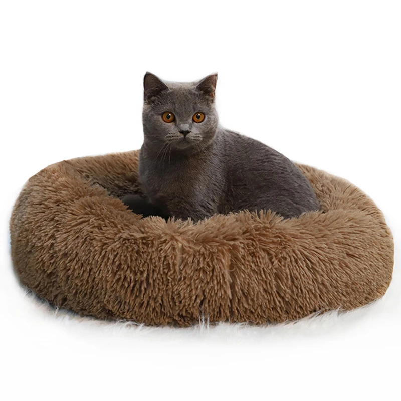 

Calming Fluffy Dog Bed Round Pet Lounger Cushion For Small Medium Large Dogs & Cat Winter Dog Kennel Puppy Mat Pet Bed